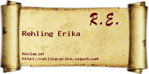 Rehling Erika névjegykártya